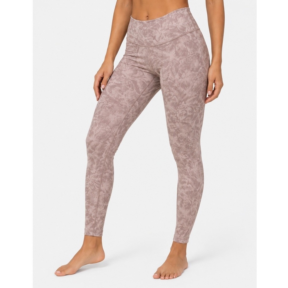 Athleta Elation Textured Tight Womens S Pink Floral Leggings Excellent High Rise